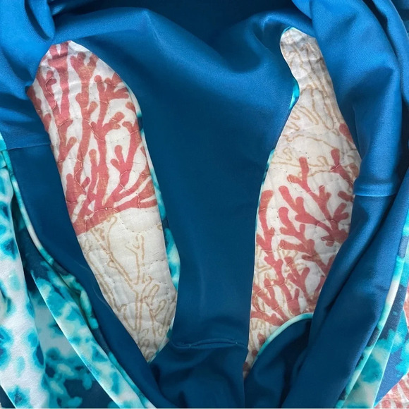 Tori Praver Seafoam Beach Blue Tie Dye Cheeky Women's One Piece. Size medium - Picture 7 of 8